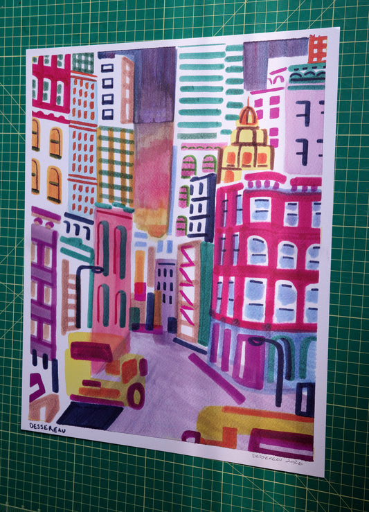 Chelsa Cityscape w/ Taxi