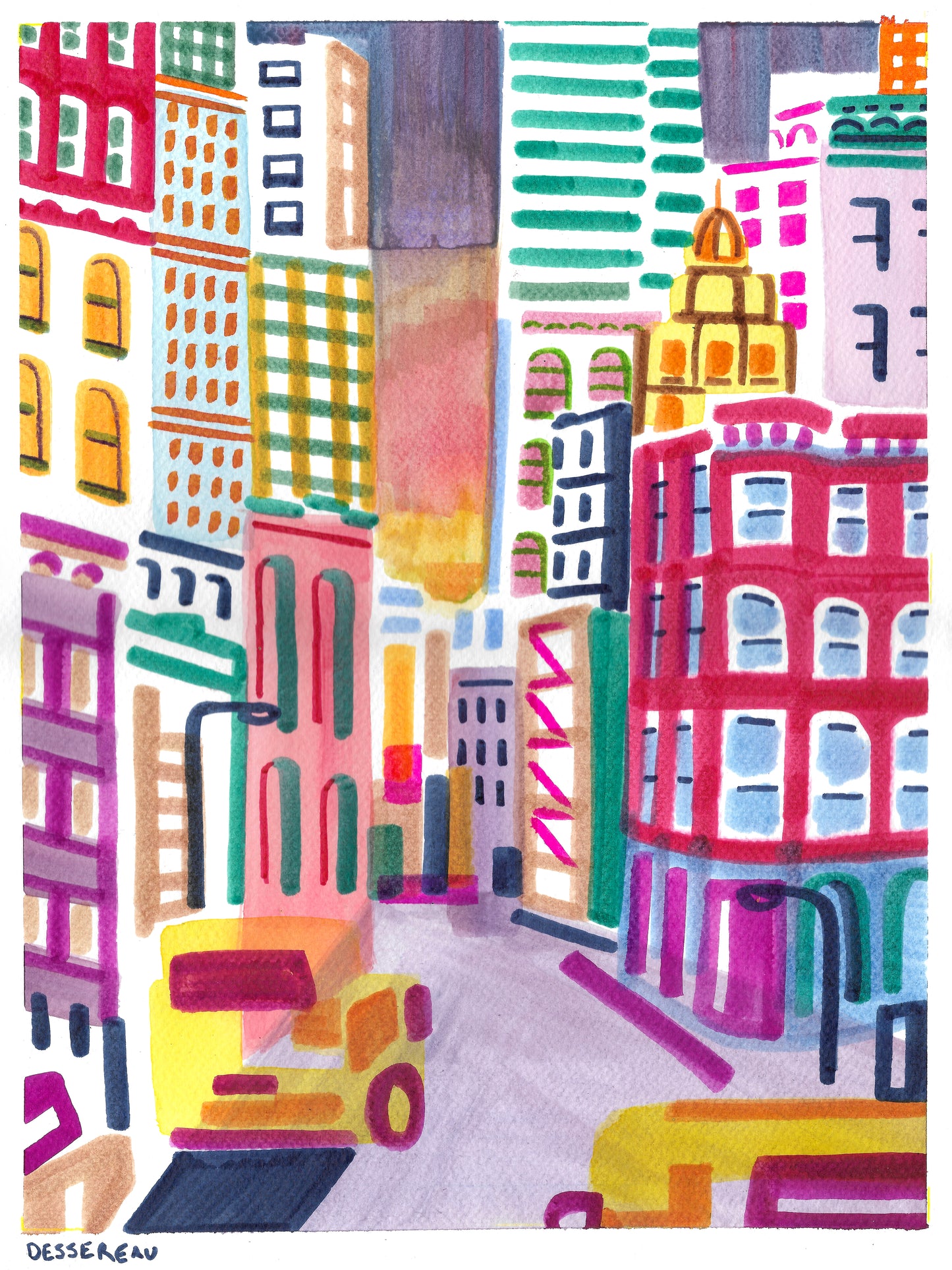 Chelsa Cityscape w/ Taxi